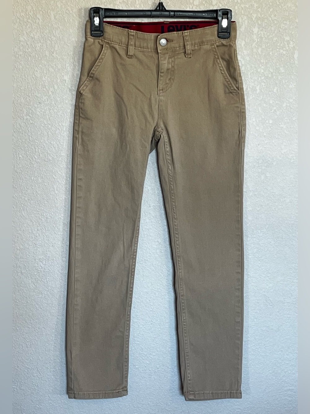 Levi's 502 Boys Khaki Chino Slim Fit Pants size 10 regular